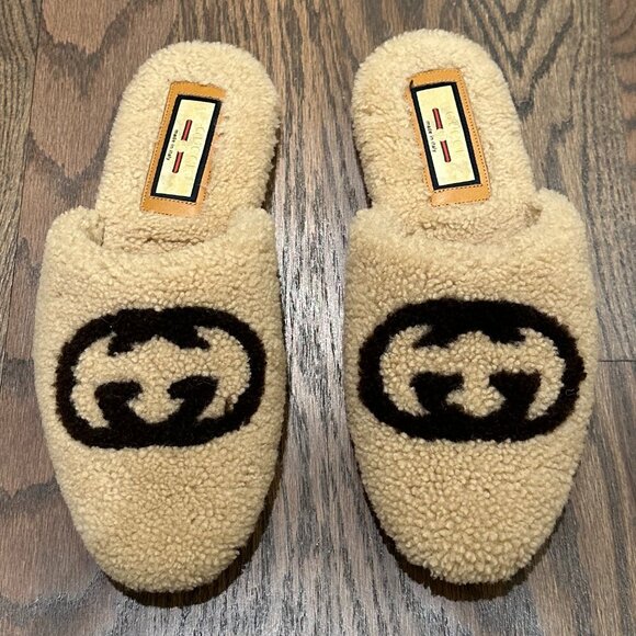 Gucci Shearling Slipper Loafer/Mules - Picture 1 of 6